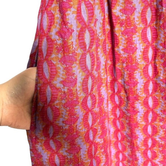 Faherty Grace Maxi Dress Bali Bloom Linen Size L - Picture 12 of 15